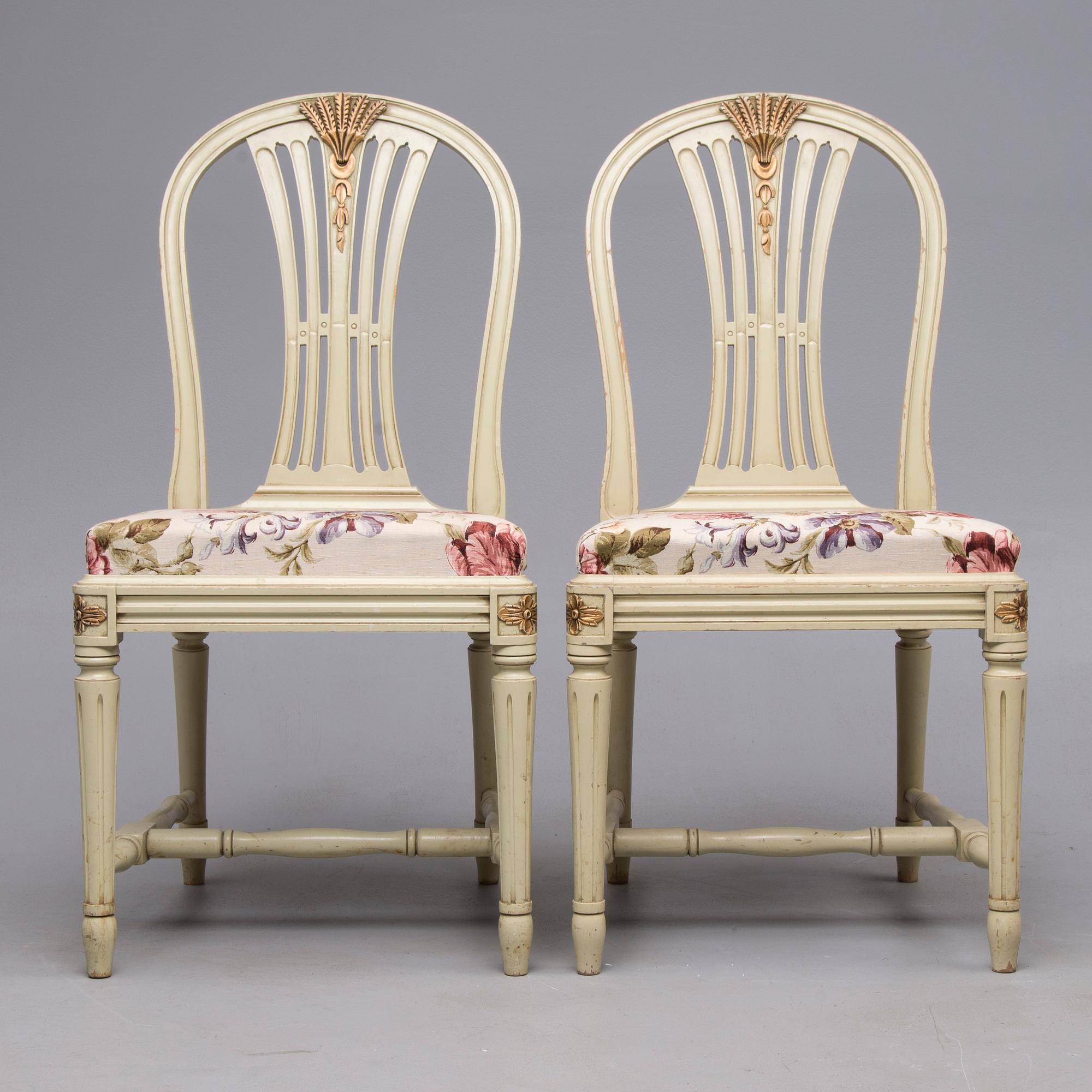 STOLAR, 4 st, gustaviansk stil, 1900-talets mitt/andra hälft.