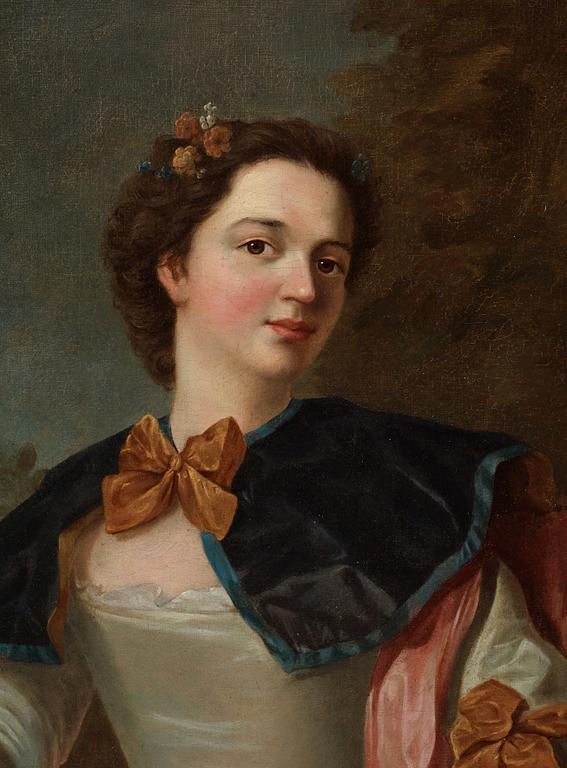 Nicolas Lancret, circle of, Portrait of young lady as a shepherdess.