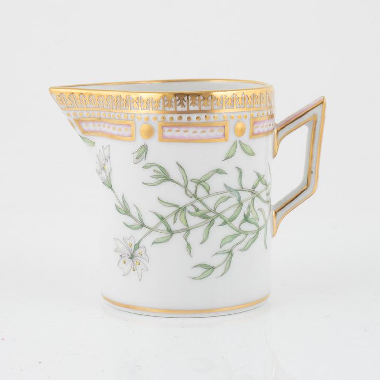 A 'Flora Danica' procelain creamer and a sauce bowl, Royal Copenhagen, Denmark.