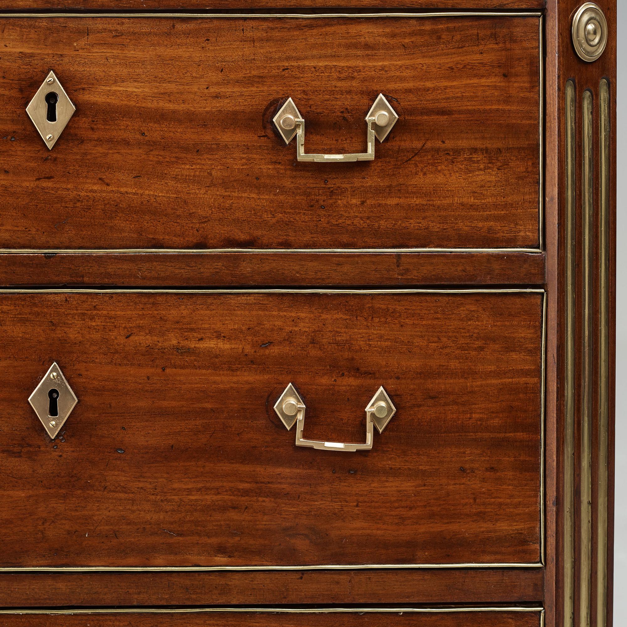 A late Gustavian late 18th century commode attributed to Carl Diedric Fick (master in Stockholm 1776-1806).