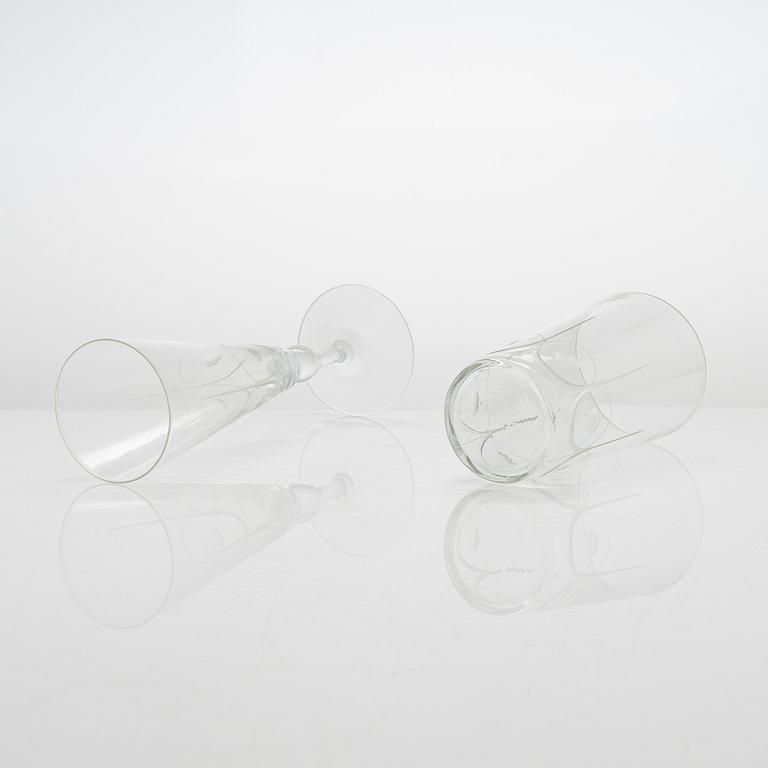 Sirkku Kumela-Lehtonen, a 19-piece set of 'Sirkku' glassware, Kumela Finland 1960s.