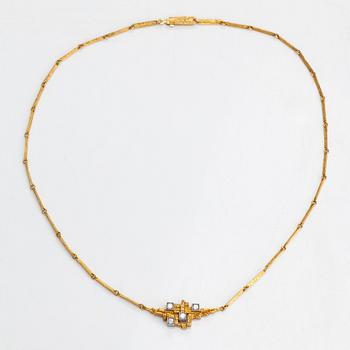 Björn Weckström, An 18K gold necklace 'Pointy Mountains' with brilliant-cut diamonds ca. 0.25 ct in total. Lapponia 1983.
