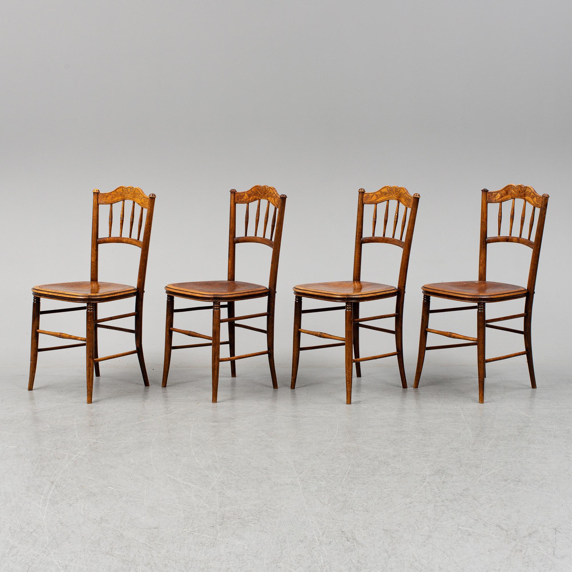A set of four chairs, early 20th century.