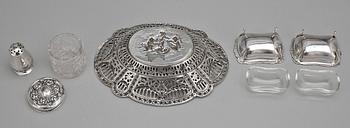 PARTI SILVER, 5 delar, bl a Birmingham, England, 1900-tal. Tot vikt 202 g.