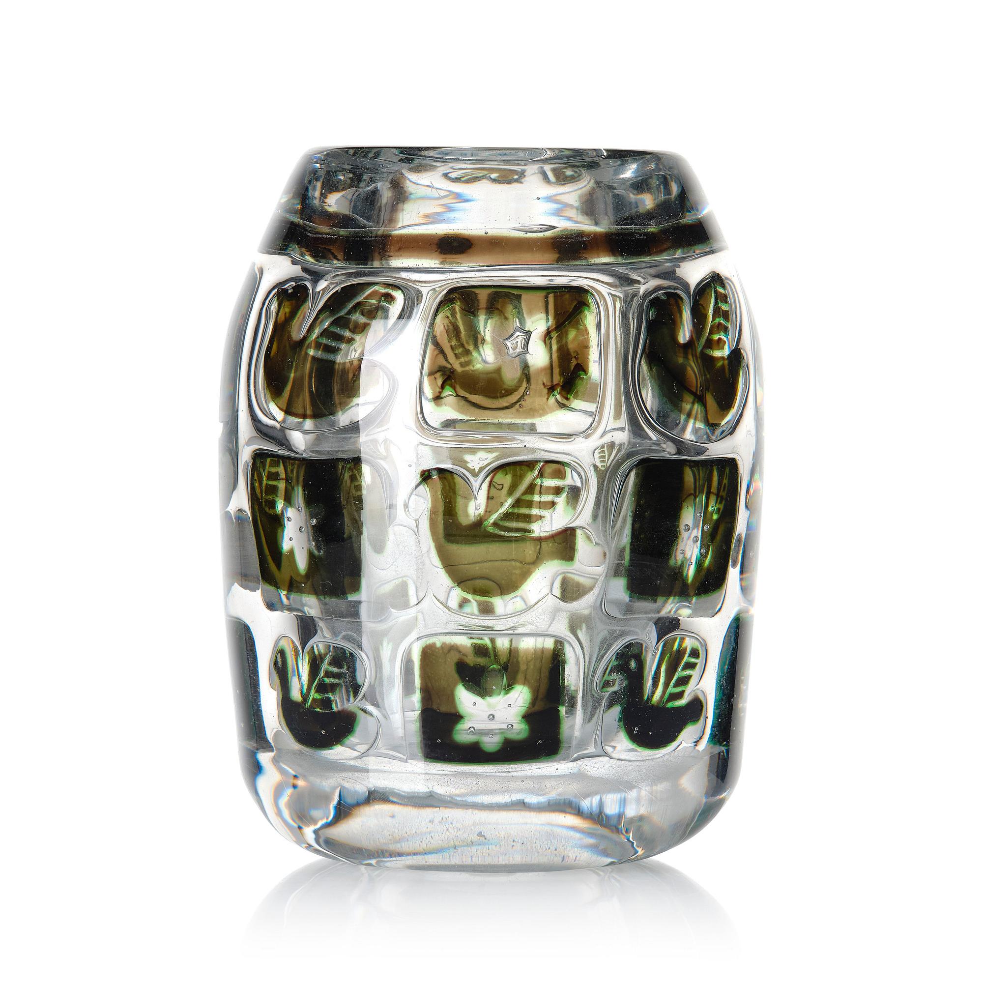 Edvin Öhrström, an 'ariel' glass vase, Orrefors, Sweden 1937, no 36.