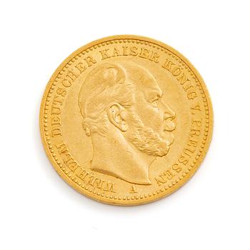 Guldmynt, Tyskland, Willhelm, 20 mark, Tyskland 1883.