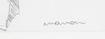 Peter Mandl, pencil drawing, signed.