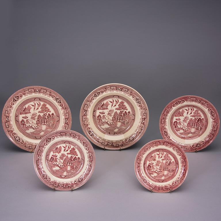 MATSERVIS, "Willow" 87 delar, flintgods, Gustavsberg 1940-1958.