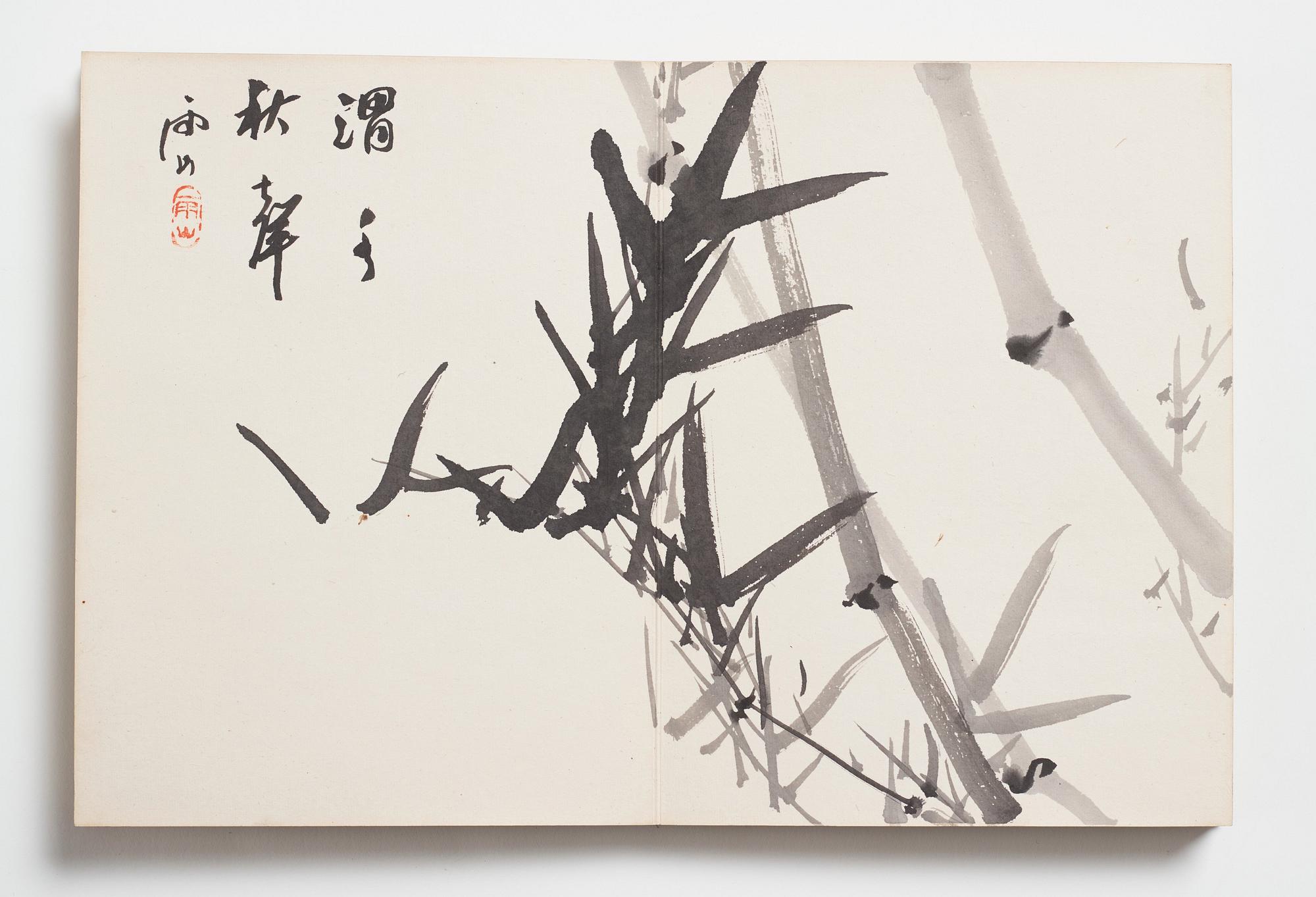 A Japanese album with watercolours by different artists, late Meiji period (1868-1912) early Taisho.