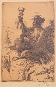 Anders Zorn, a signed etching from 1895.