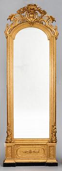 GOLVSPEGEL med KONSOL, nyrokoko, 1800-tal.