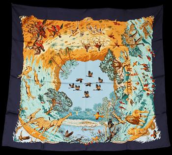 SCARF, siden, "Africa", design Robert Dallet, Hermès, Paris.