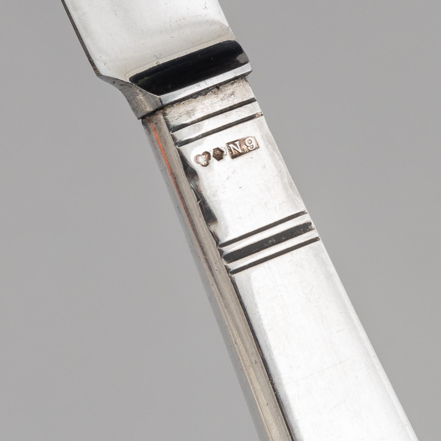Jacob Ängman, a silver sandwich cutlery, "Rosenholm", GAB, Stockholm and Eskilstuna, some 1986 (18 pieces).