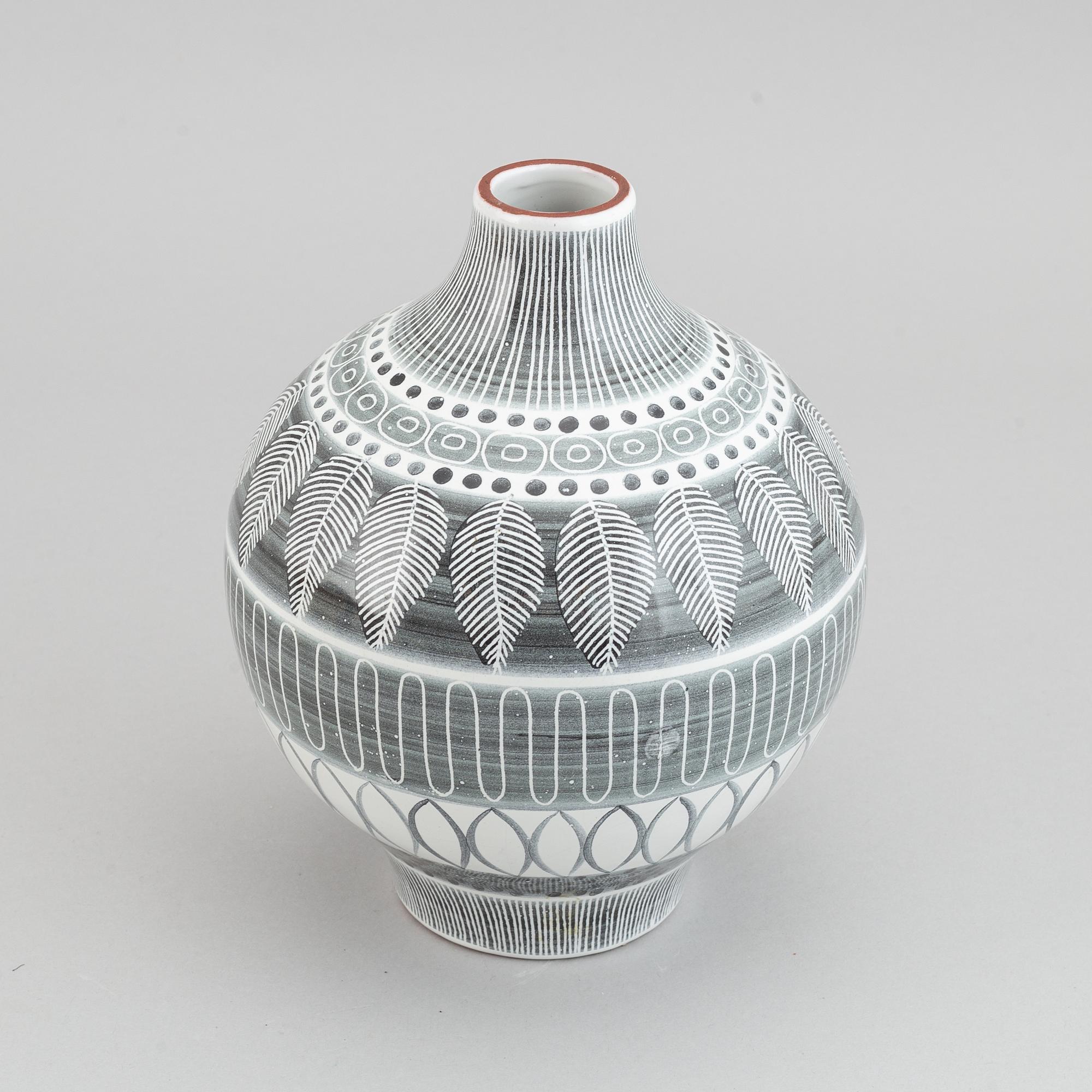 Ingrid Atterberg, Vase "Grafika", Upsala Ekeby, 1950's.