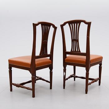 STOLAR, 7 st, gustavianska stockholmsarbeten, Melchior Lundberg, Stockholm, omkring år 1800.