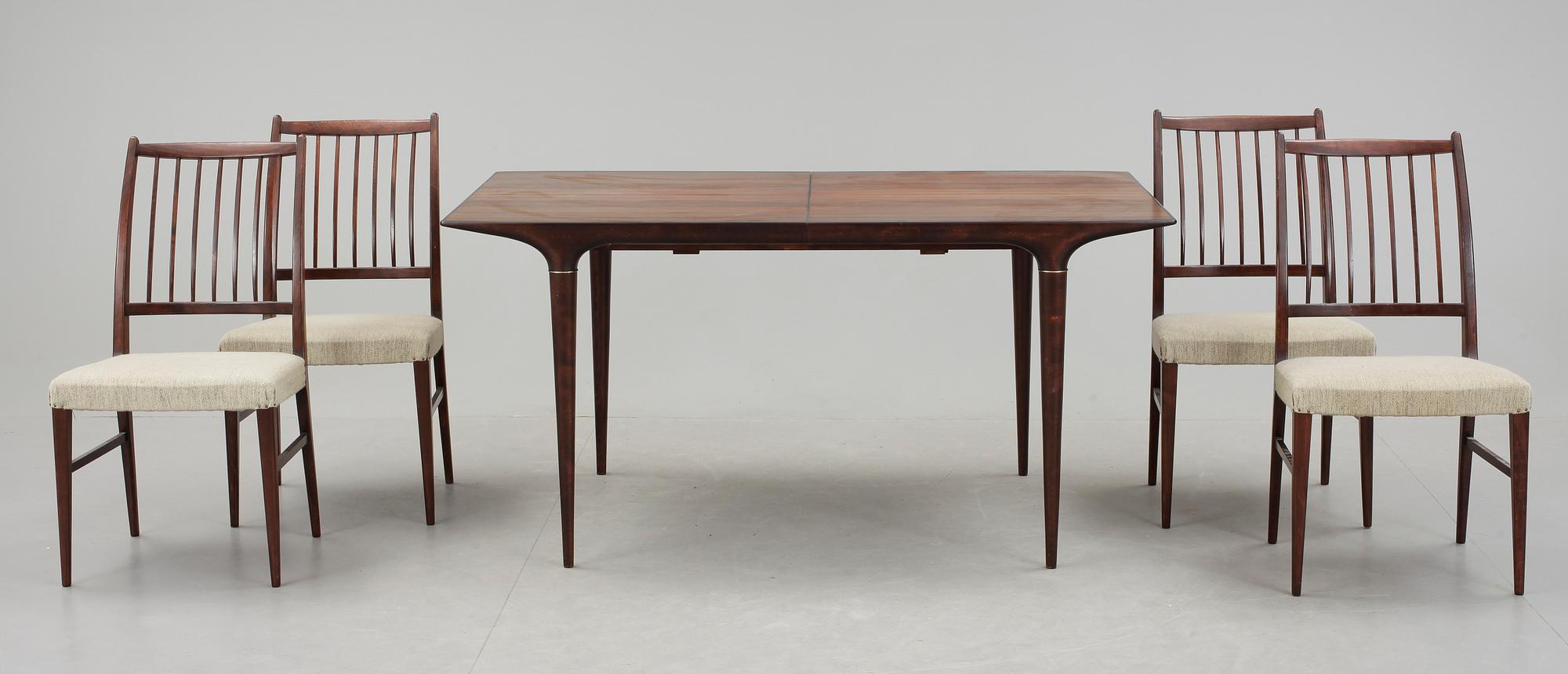 MATBORD samt STOLAR, 4 st, Svante Skogh, 1960/70-tal.