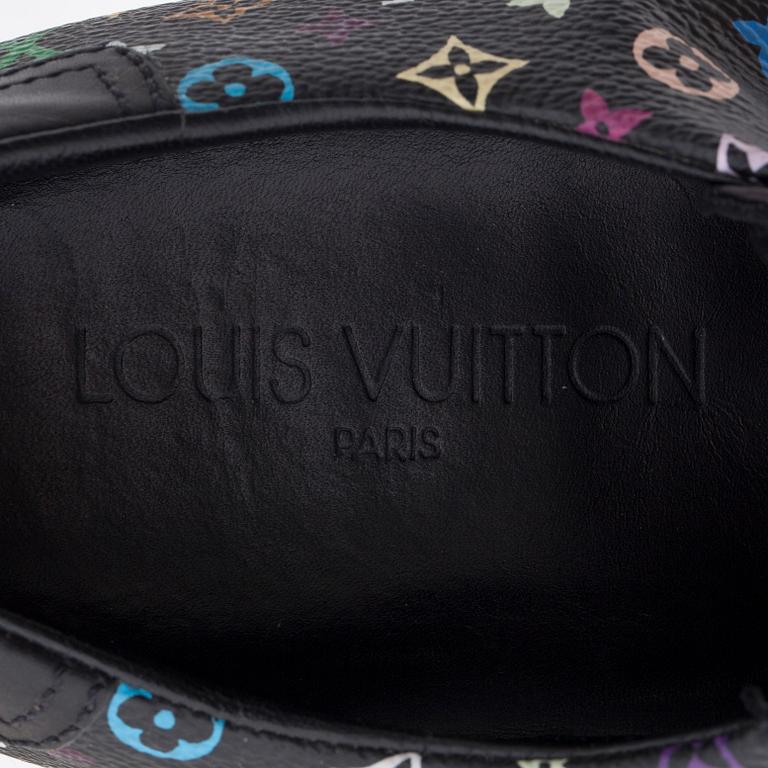 LOUIS VUITTON, a pair of black leather monomogram multicolor sneakers.