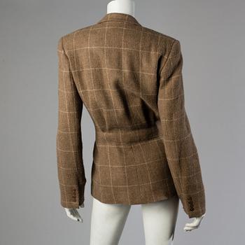 A wool/alpaca jacket by Ralph Lauren and two blouses.