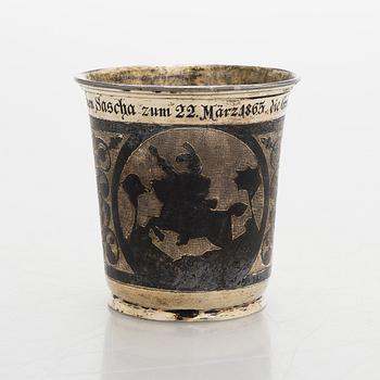 Pikari, kullattua hopeaa, niello, Moskova 1839.