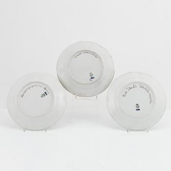 Royal Copenhagen, three 'Flora Danica' plates.