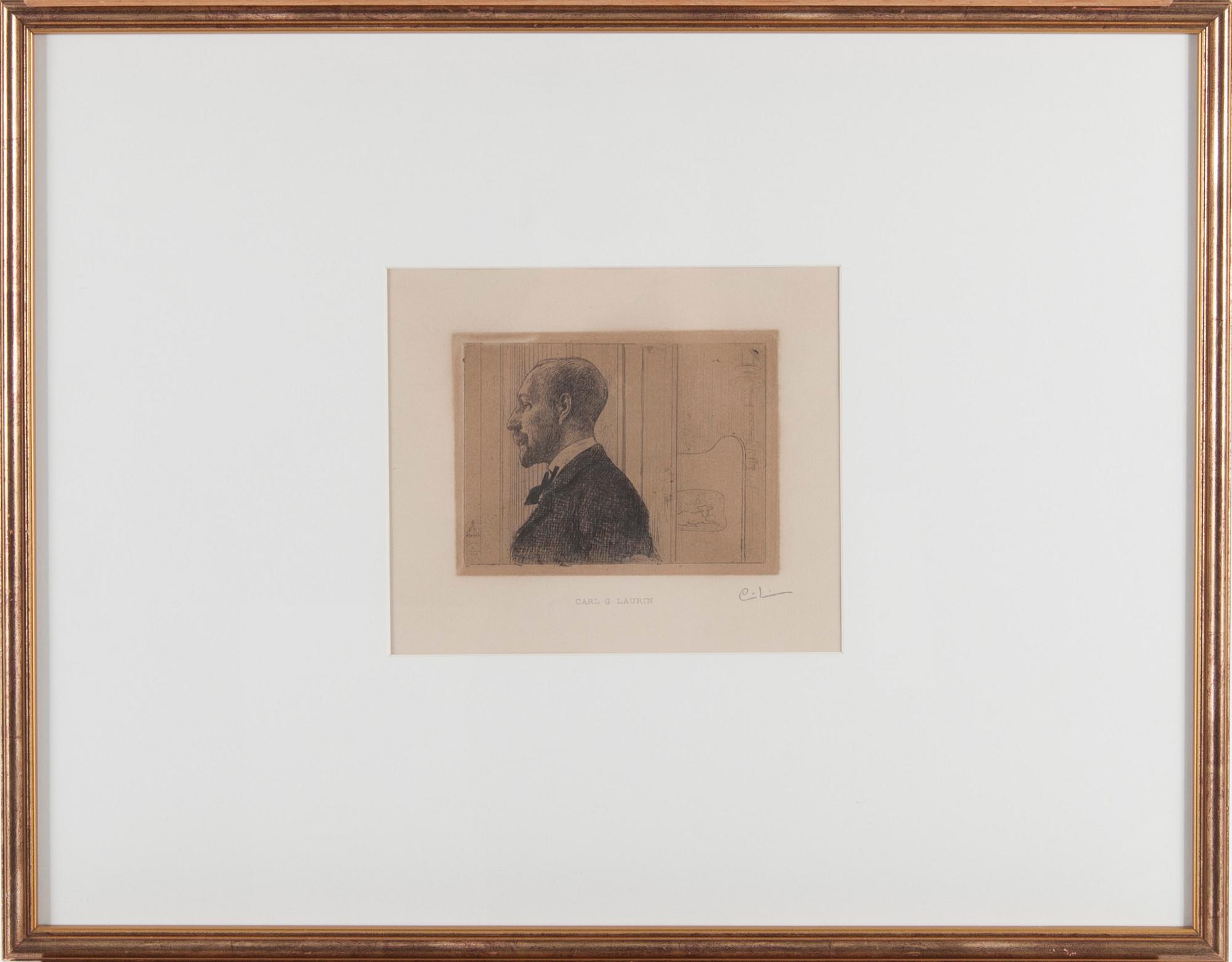 CARL LARSSON, etsning, signerad C.L.