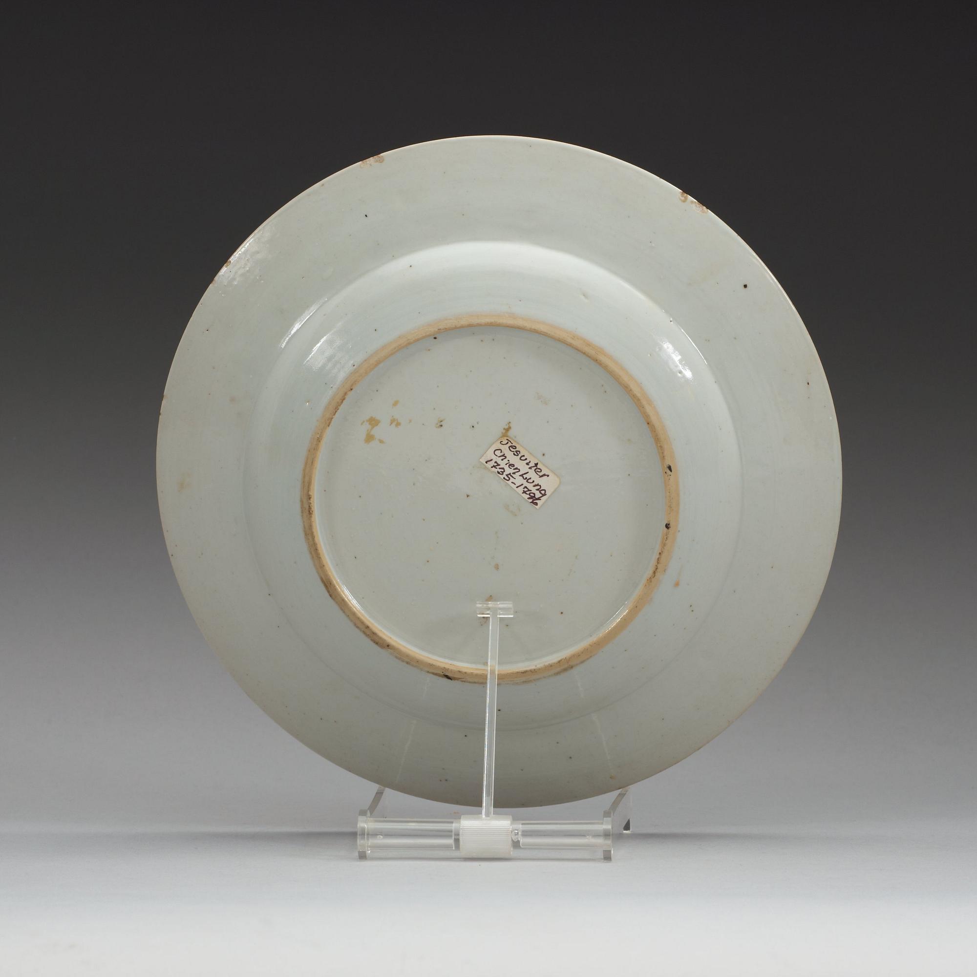 TALLRIK, kompaniporslin. Qing dynastin, Qianlong (1736-95).