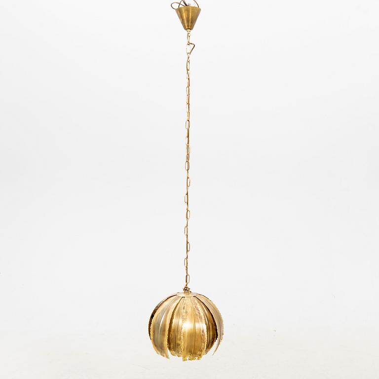 Svend Aage Holm-Sørensen, two brass ceiling lights, Holm-Sørensen & Pedersen Belysning ApS, Denmark, 1960's.