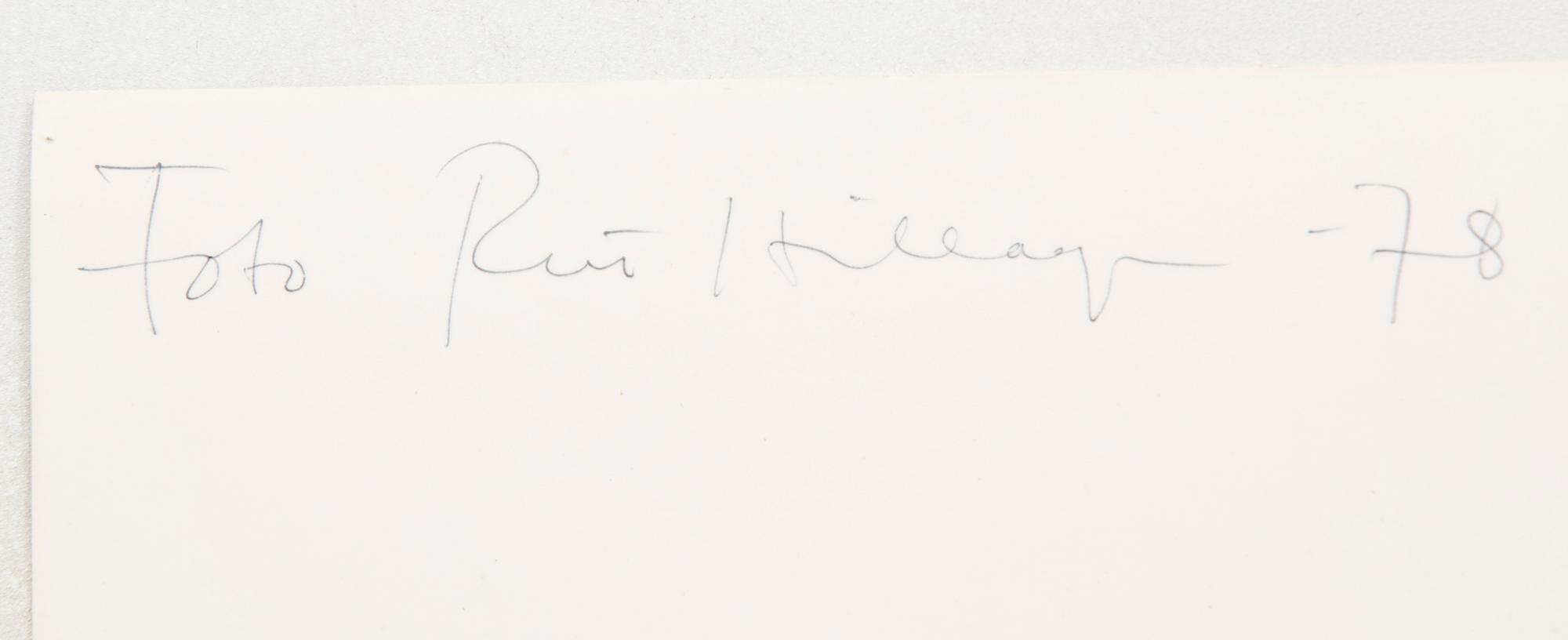 Rut Hillarp, photography signed and dated 78.