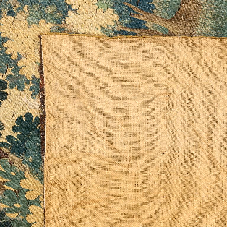 Vävd tapet, "Verdure", gobelängteknik, ca 289 x 245 cm, Flandern omkring år 1700.