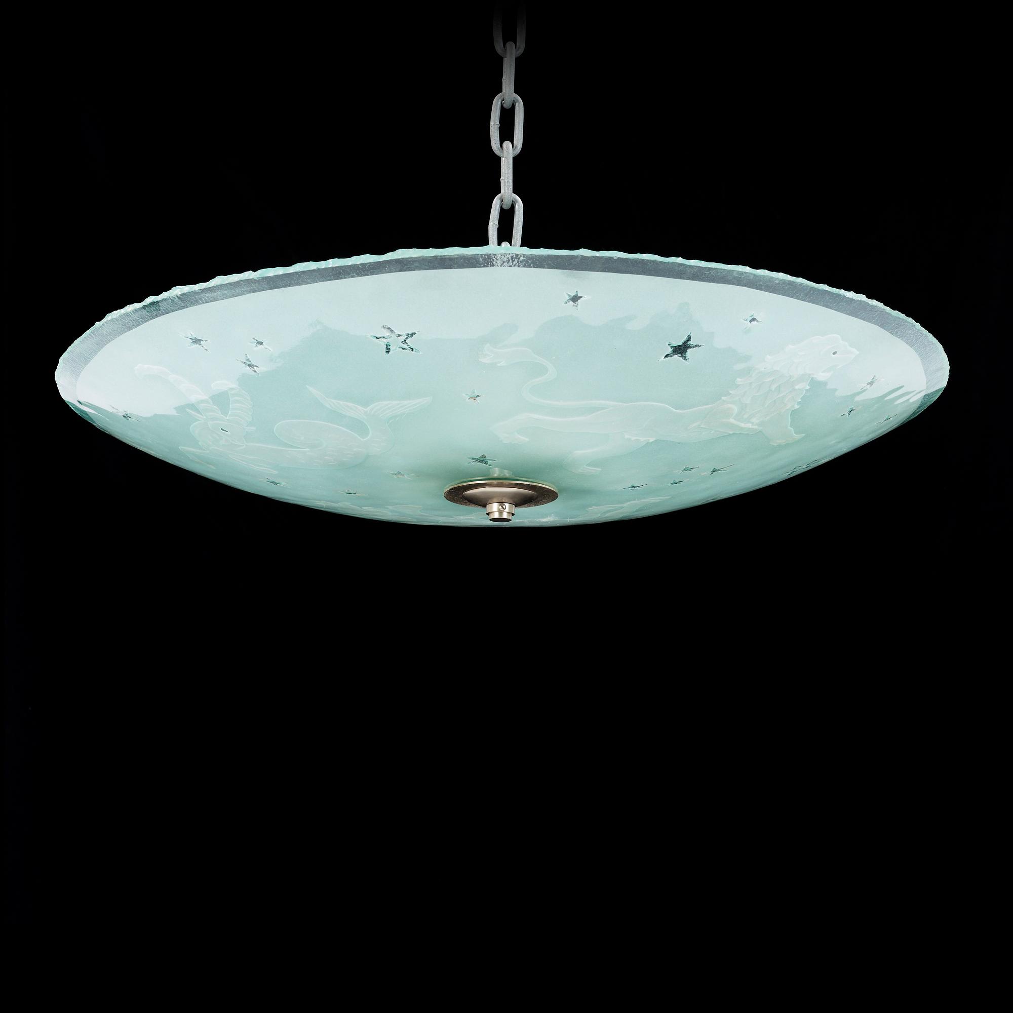 TAKPLAFOND, glas, 1900-talets mitt.