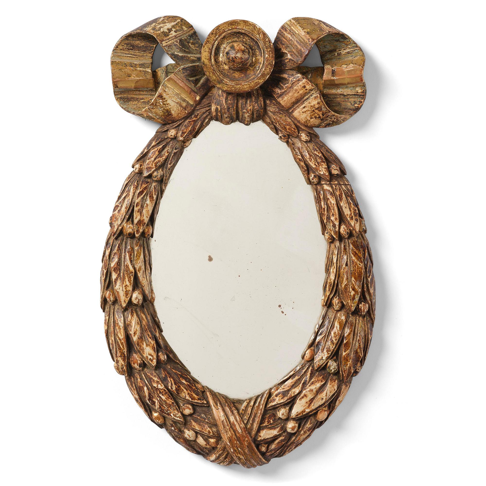 A Gustavian giltwood mirror, late 18th century.