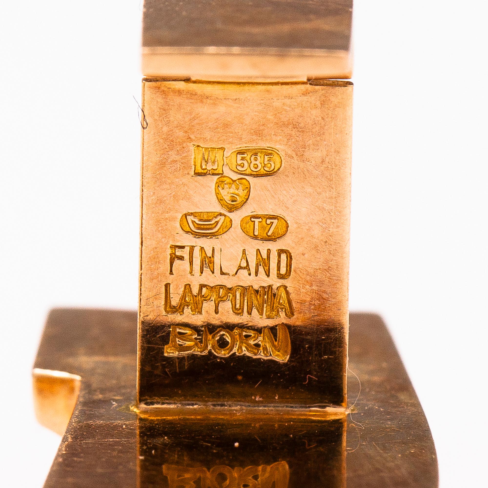 BJÖRN WECKSTRÖM, MANSCHETTKNAPPAR, 14K guld. Lapponia 1972.
