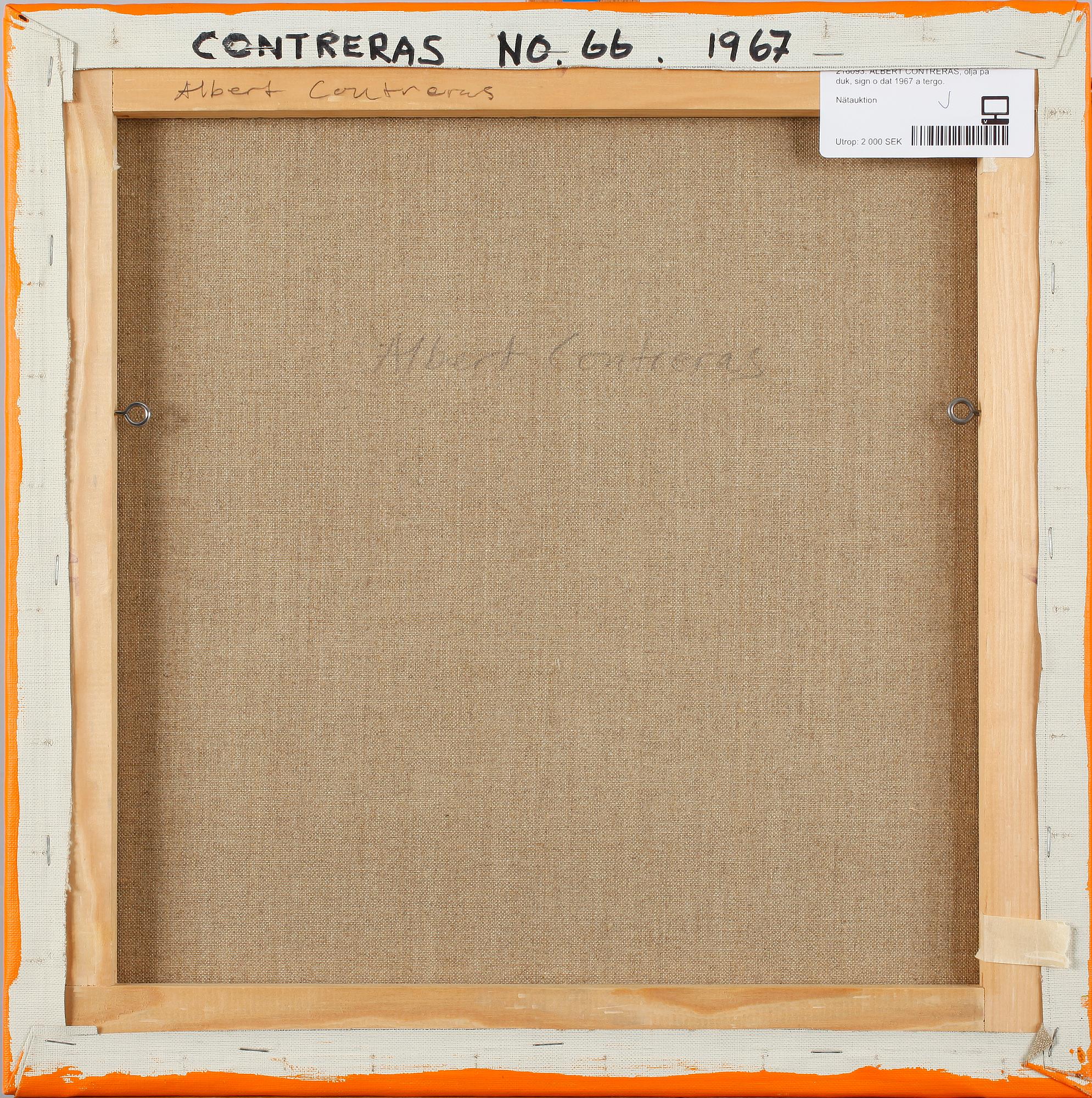 ALBERT CONTRERAS, olja på duk, sign o dat 1967 a tergo.