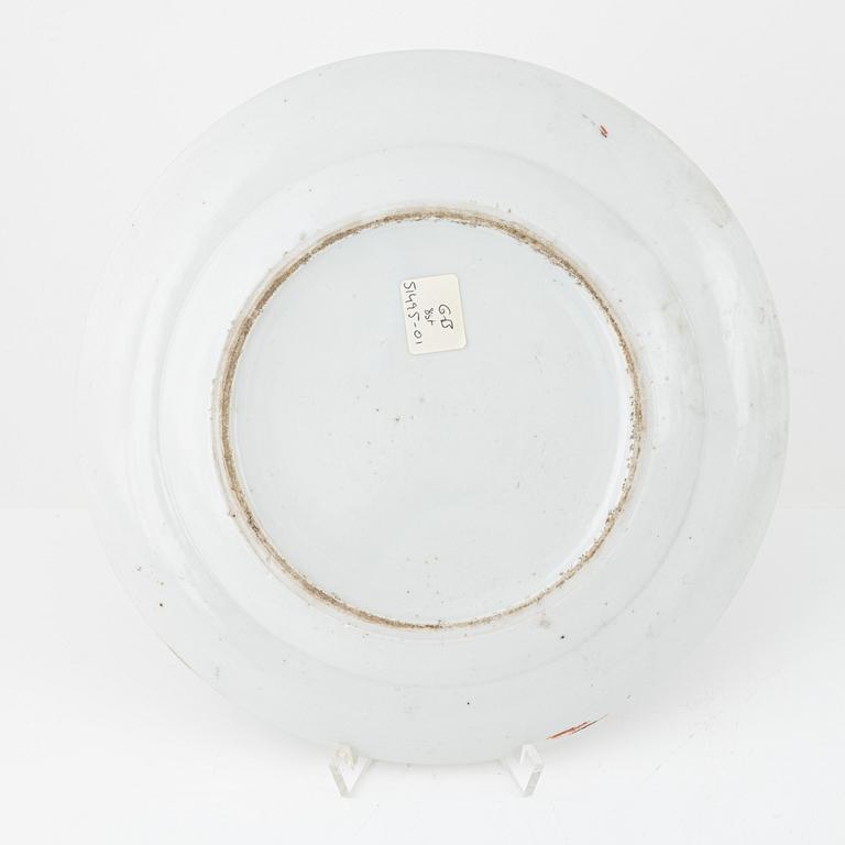 Servisdelar, 14 stycken, porslin. Kanton, Kina, Qingdynastin, 1800-tal.