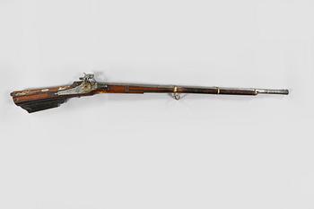 A wheel-lock rifle, probably Germany, 17th century.