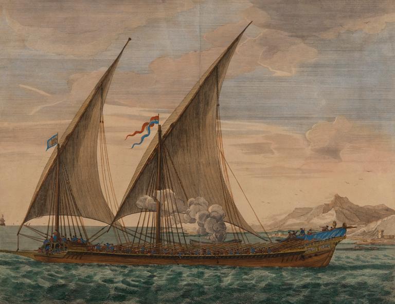 PIETER MORTIER, hand-coloured copper engraving, late 17th century.