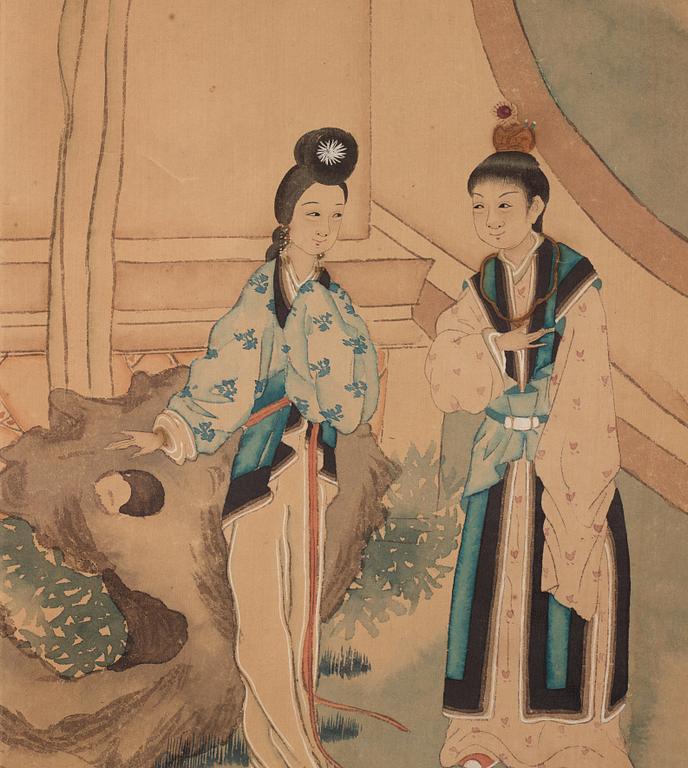 Zhang Zhiwan (1811-1897), målningar, ett par. Qingdynastin.