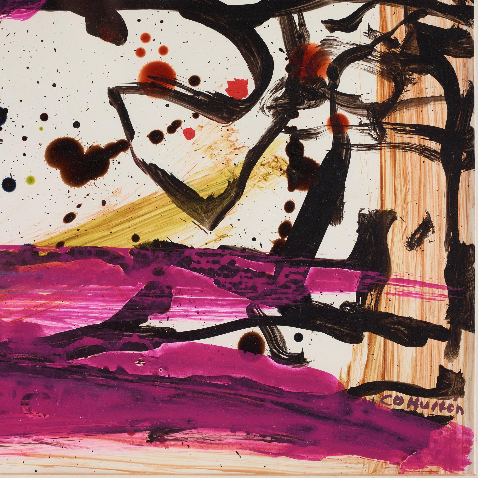 CO Hultén, gouache på papper, signerad och utförd på 1950-talet.