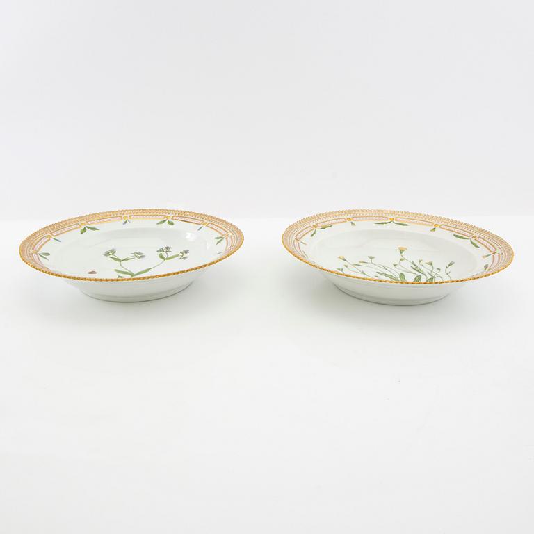 Deep plates 2 pcs "Flora Danica" Royal Copenhagen Denmark 1963-1964 porcelain.