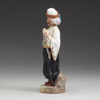 A Russian biscuit figure of a Kurdish warrior , Gardner, Verbilki Dmitrov gub (1891-1917).