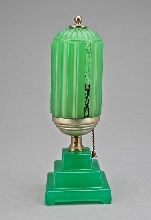 BORDSLAMPA, glas, Art Deco, 1930/40-tal.