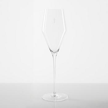 Hans Denk, twelve 'Denk'Art' champagne glasses, Zalto, Austria.