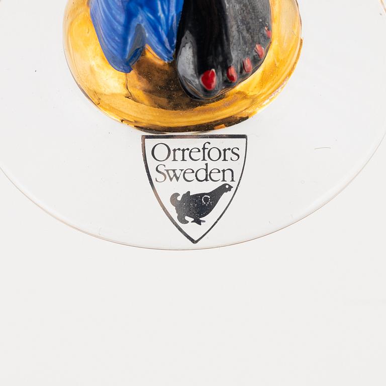 Gunnar Cyrén, snapsglas, 7 st, sk djävulsglas, "Nobel", Orrefors.