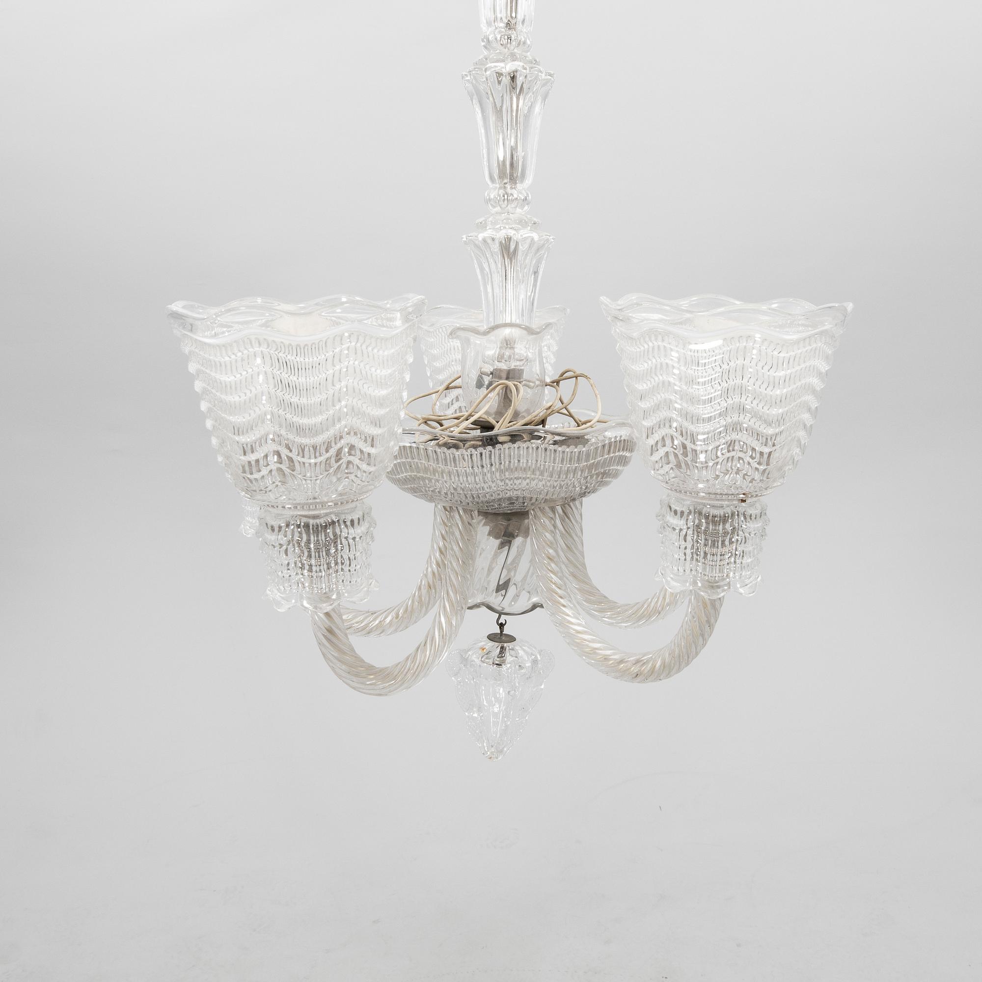 Fritz Kurz, ceiling lamp "KD 1000 1" by Orrefors, mid/second half of the 20th century.