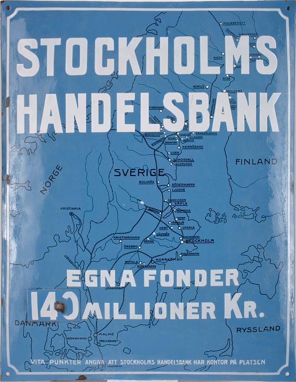 EMALJSKYLT, "Stockholms Handelsbank", 1900-talets första hälft.