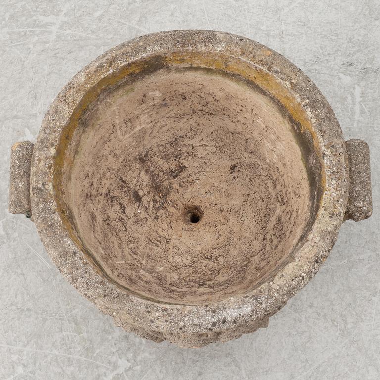 Garden urn, concrete, circa mid-20th century.