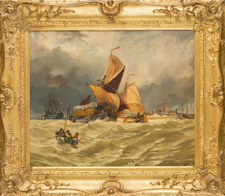 Tuntematon taiteilija, 1800-/1900-luku, Ukkosilmaa merellä.