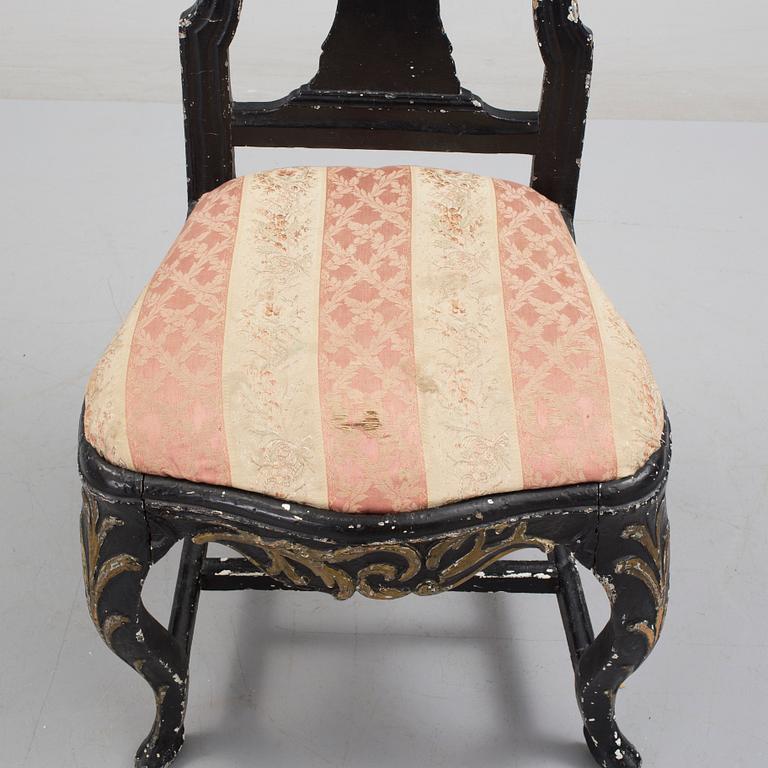 A ROCOCO CHAIR, Stockholm, second half of the 18th century.