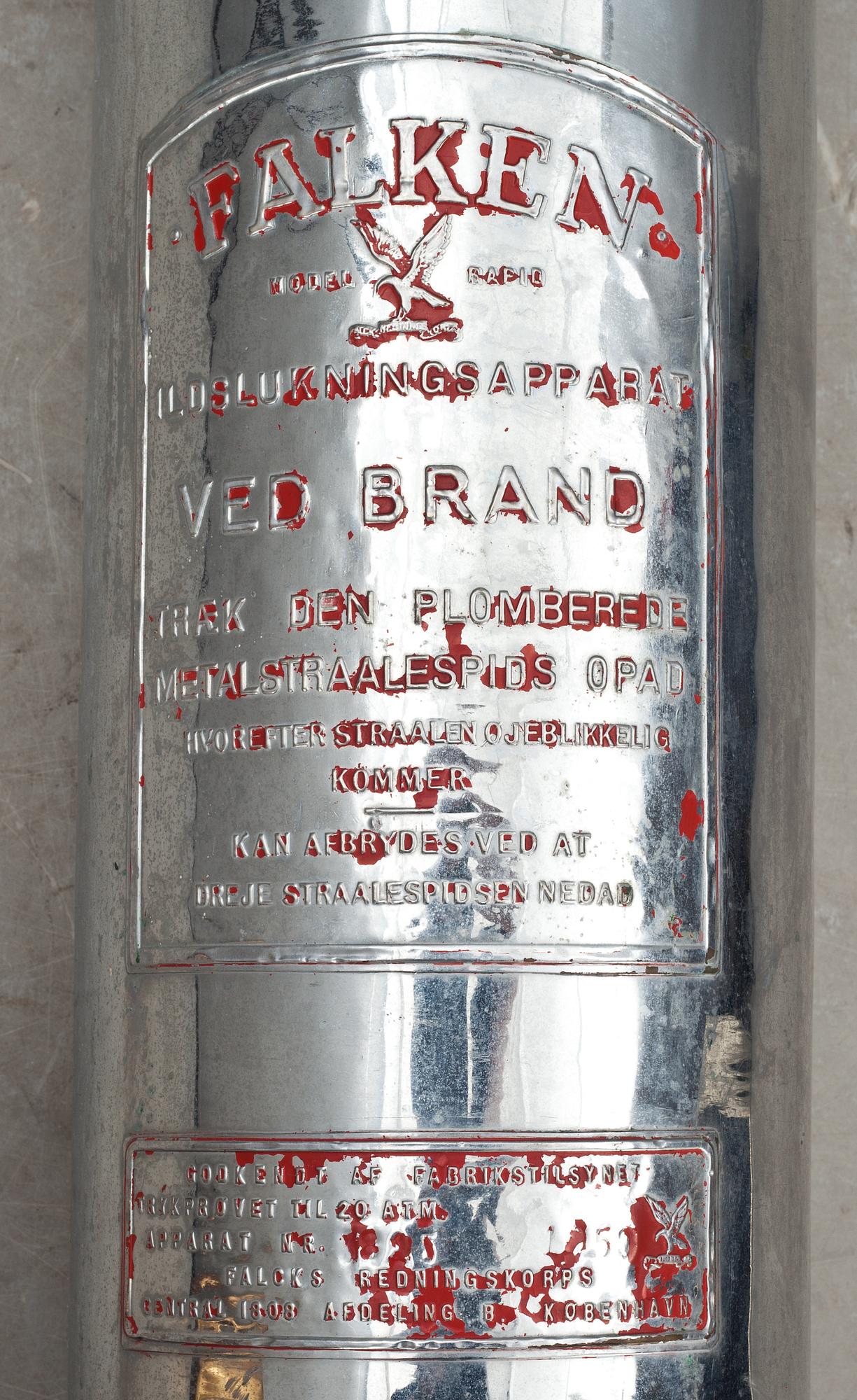 BRANDSPRUTA, "Falken" Danmark,  1930/40-tal.