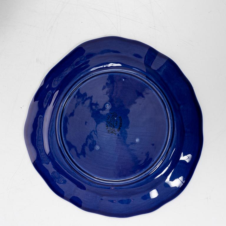 Hertha Bengtson, a stoneware bowl and twelve plates, Rörstrand, Sweden.